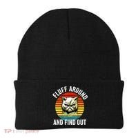 Fluff Around And Find Out Cat Lover Mom Dad Kitten Beanie thumb 0