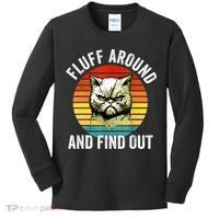 Fluff Around And Find Out Cat Lover Mom Dad Kitten Kids Long Sleeve Shirt thumb 0