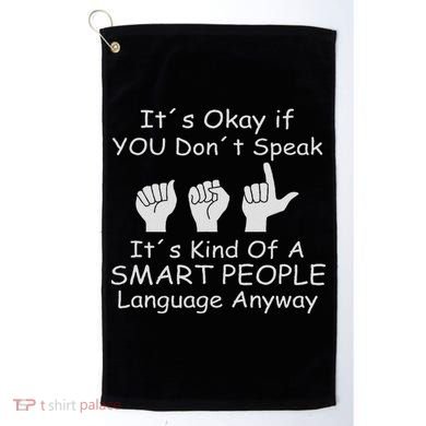 Funny Asl American Sign Language Golf Towel