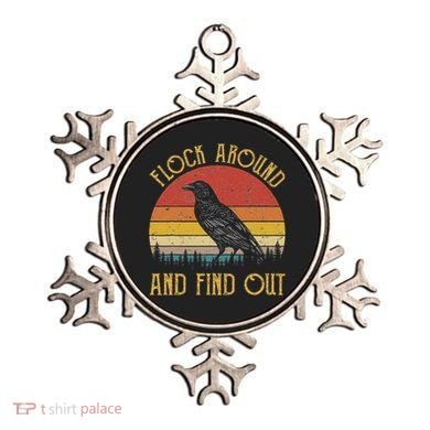 Flock Around And Find Out Funny Sarcastic Crow Raven Ornament