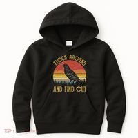 Flock Around And Find Out Funny Sarcastic Crow Raven Kids Hoodie thumb 0