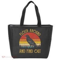 Flock Around And Find Out Funny Sarcastic Crow Raven Tote Bag thumb 0
