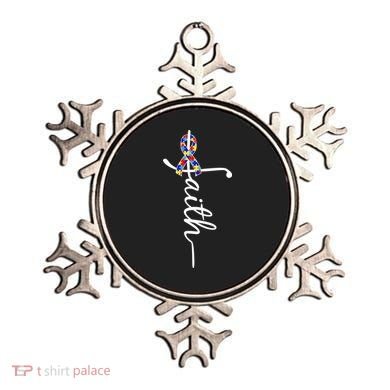 Faith Autism Awareness Month Ribbon Ornament