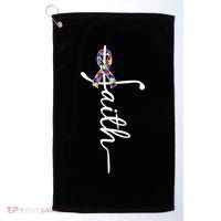 Faith Autism Awareness Month Ribbon Golf Towel thumb 0