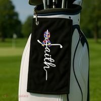Faith Autism Awareness Month Ribbon Golf Towel thumb 2