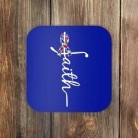 Faith Autism Awareness Month Ribbon Coaster thumb 0