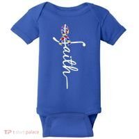Faith Autism Awareness Month Ribbon Baby Bodysuit thumb 0
