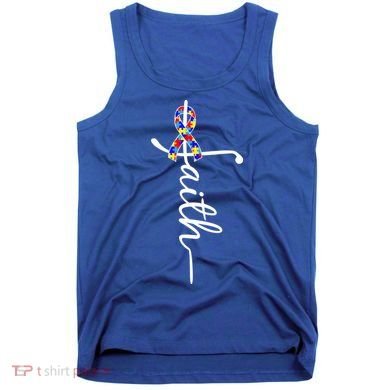 Faith Autism Awareness Month Ribbon Tank Top