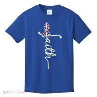 Faith Autism Awareness Month Ribbon Kids T-Shirt thumb 0