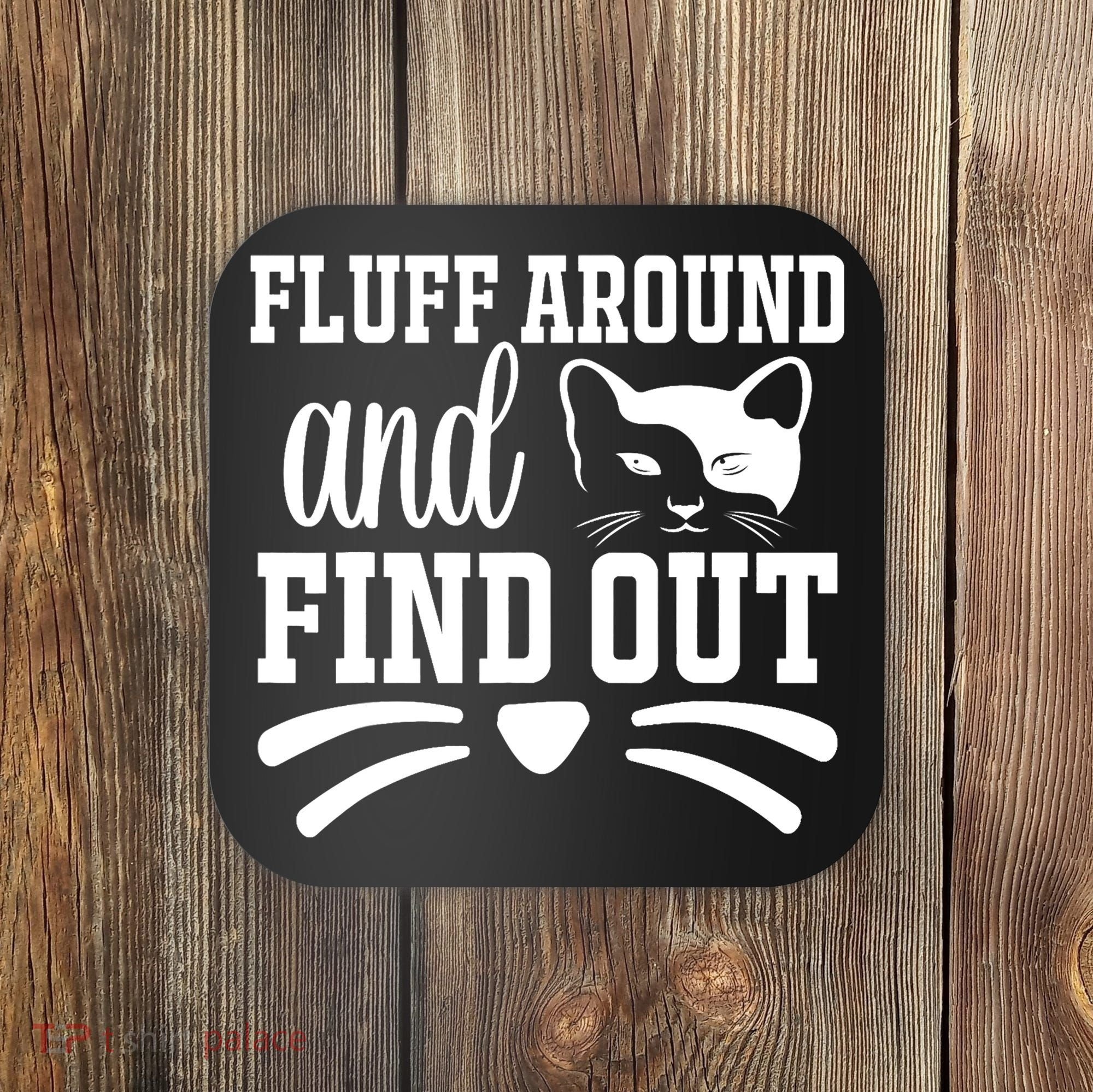 Fluff Around And Find Out Funny Cat Adult Humor Coaster