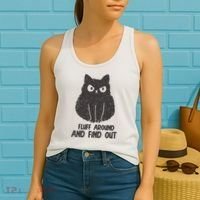 Fluff Around And Find Out Funny Cat Lover Women's Tank Top thumb 2