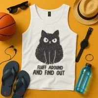 Fluff Around And Find Out Funny Cat Lover Tank Top thumb 4