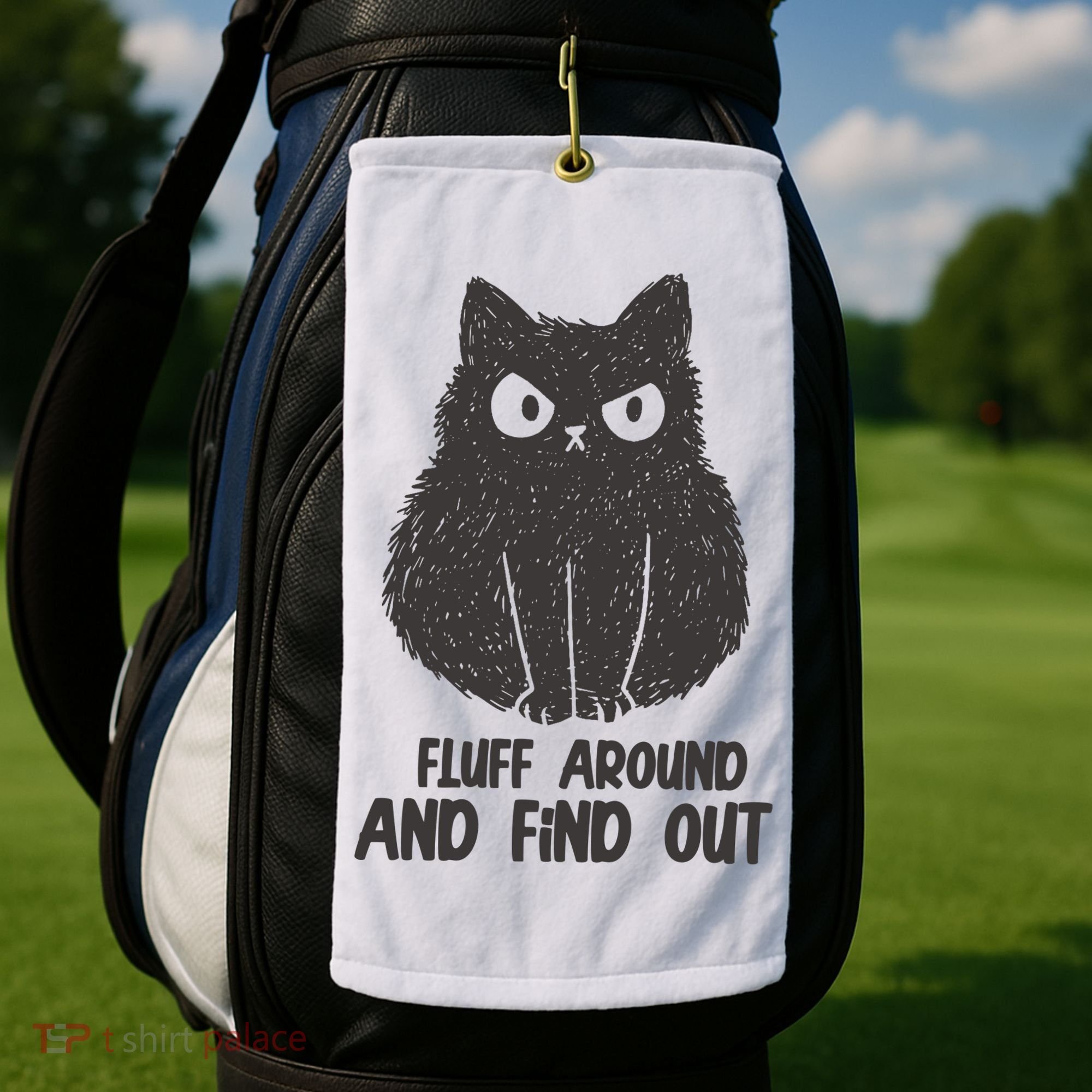 Fluff Around And Find Out Funny Cat Lover Golf Towel