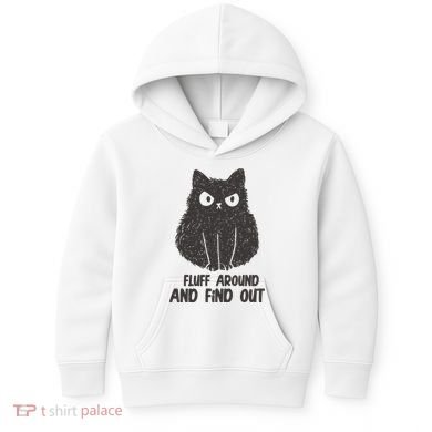 Fluff Around And Find Out Funny Cat Lover Kids Hoodie
