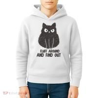 Fluff Around And Find Out Funny Cat Lover Kids Hoodie thumb 4