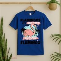 Flamingos Are Awesome I Am Awesome Funny Pink Flamingoes Gift T-Shirt thumb 2