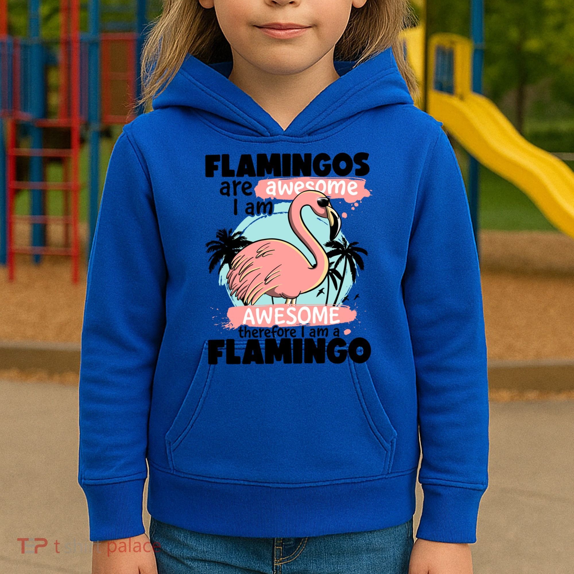 Flamingos Are Awesome I Am Awesome Funny Pink Flamingoes Gift Kids Hoodie