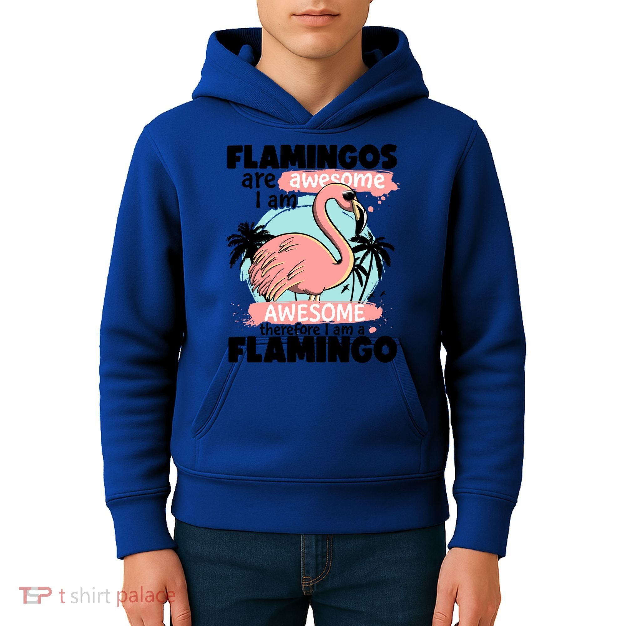 Flamingos Are Awesome I Am Awesome Funny Pink Flamingoes Gift Kids Hoodie