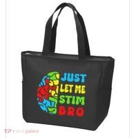 Funny Autism Awereness Neurodiversity Just Let Me Stim Bro Tote Bag thumb 3