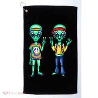 Funny Alien Alien Lover Hippie Aliens Believe In Aliens Golf Towel thumb 0