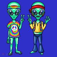 Funny Alien Alien Lover Hippie Aliens Believe In Aliens Long Sleeve Shirt thumb 2