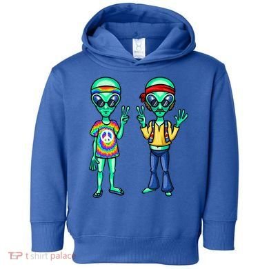 Funny Alien Alien Lover Hippie Aliens Believe In Aliens Toddler Hoodie