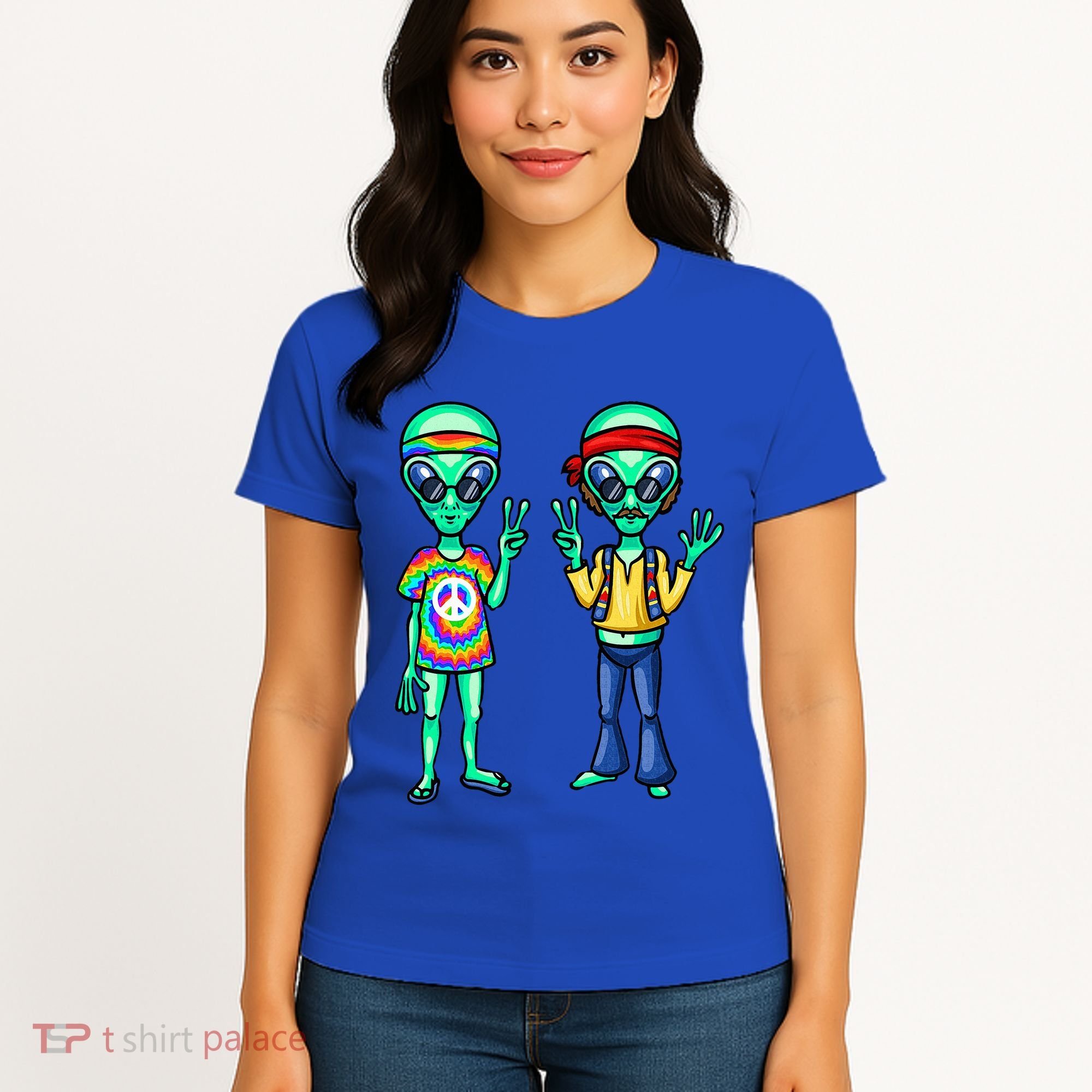 Funny Alien Alien Lover Hippie Aliens Believe In Aliens Women's T-Shirt