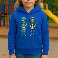 Funny Alien Alien Lover Hippie Aliens Believe In Aliens Kids Hoodie thumb 3