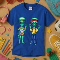Funny Alien Alien Lover Hippie Aliens Believe In Aliens Kids T-Shirt thumb 3