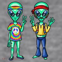 Funny Alien Alien Lover Hippie Aliens Believe In Aliens Women's Racerback Cropped Tank thumb 2