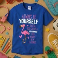 Flamingos Always Be Yourself Unless You Can Be A Flamingo Gift Kids T-Shirt thumb 3