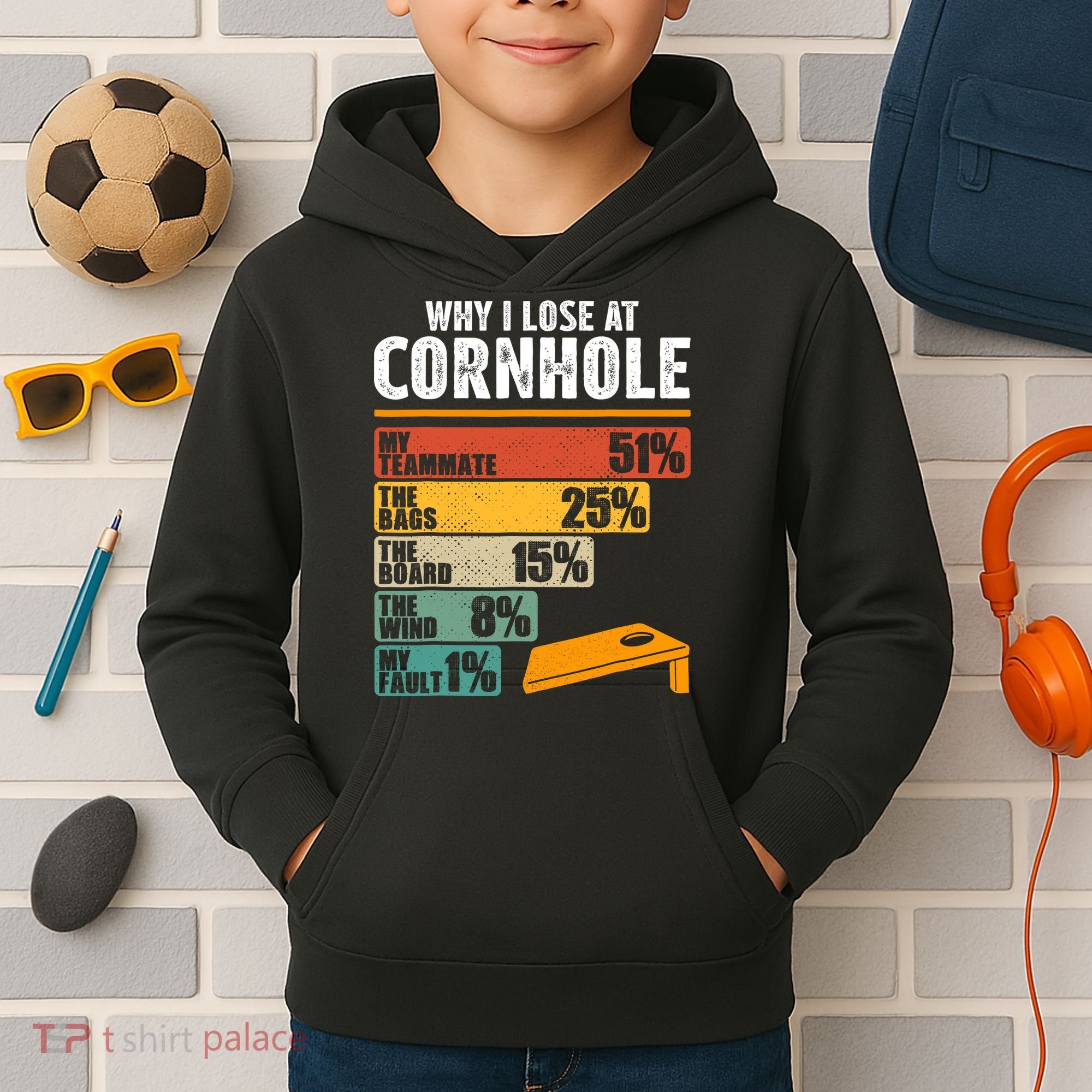 Why I Lose At Cornhole Kids Hoodie