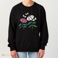 Flower And Butterfly Cone Flower And Butterflies Women's Sweatshirt thumb 0