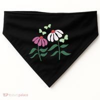 Flower And Butterfly Cone Flower And Butterflies USA-Made Doggie Bandana thumb 0