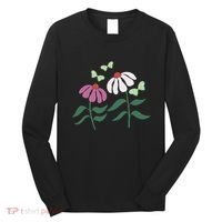 Flower And Butterfly Cone Flower And Butterflies Long Sleeve Shirt thumb 0