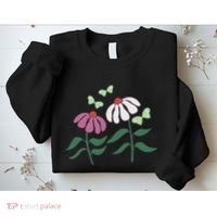 Flower And Butterfly Cone Flower And Butterflies Sweatshirt thumb 2