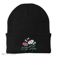 Flower And Butterfly Cone Flower And Butterflies Beanie thumb 0