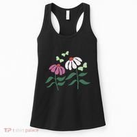 Flower And Butterfly Cone Flower And Butterflies Women's Tank Top thumb 0