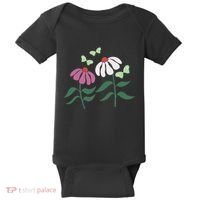Flower And Butterfly Cone Flower And Butterflies Baby Bodysuit thumb 0