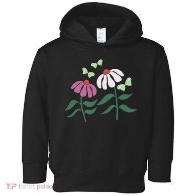 Flower And Butterfly Cone Flower And Butterflies Toddler Hoodie