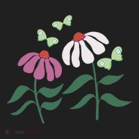 Flower And Butterfly Cone Flower And Butterflies Golf Towel thumb 3