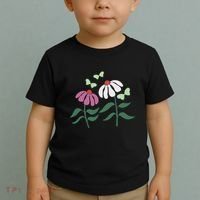 Flower And Butterfly Cone Flower And Butterflies Toddler T-Shirt thumb 2