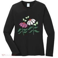 Flower And Butterfly Cone Flower And Butterflies Women's Long Sleeve Shirt thumb 0