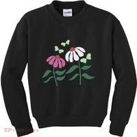Flower And Butterfly Cone Flower And Butterflies Kids Sweatshirt thumb 0