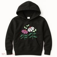 Flower And Butterfly Cone Flower And Butterflies Kids Hoodie thumb 0