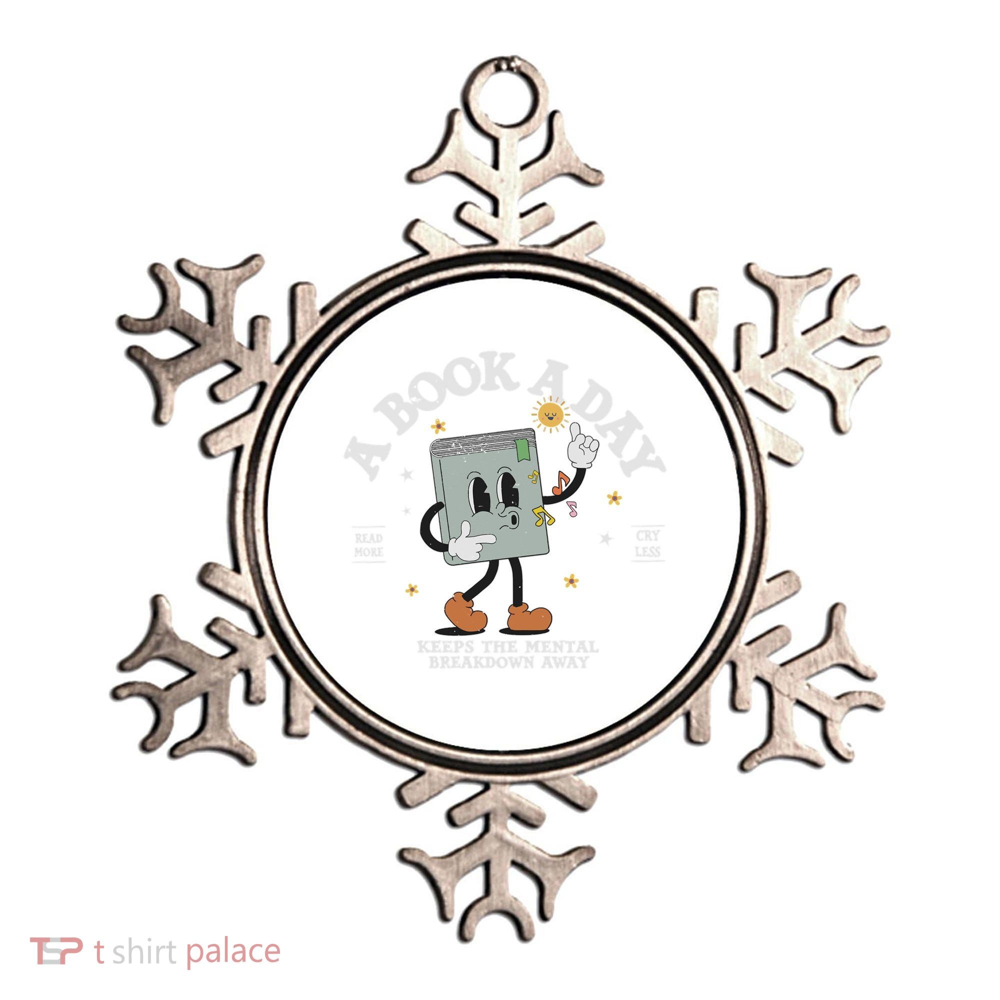 Funny A Book A Day Keep The Mental Breakdown Away Book Lover Ornament