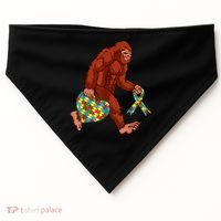 Funny Autism Bigfoot Autism Awareness Month USA-Made Doggie Bandana thumb 0