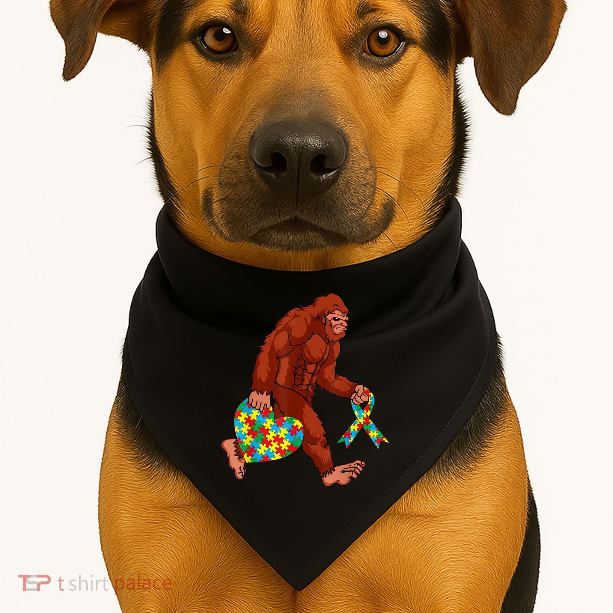 Funny Autism Bigfoot Autism Awareness Month USA-Made Doggie Bandana