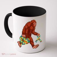 Funny Autism Bigfoot Autism Awareness Month Coffee Mug thumb 0