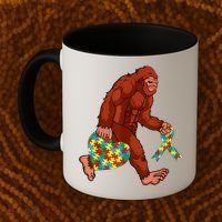 Funny Autism Bigfoot Autism Awareness Month Coffee Mug thumb 2